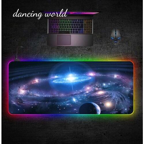 LED Light Mousepad RGB Keyboard Cover Desk-mat Colorful Surface Mouse Pad Waterproof Multi-size World Computer Gamer CS Dota