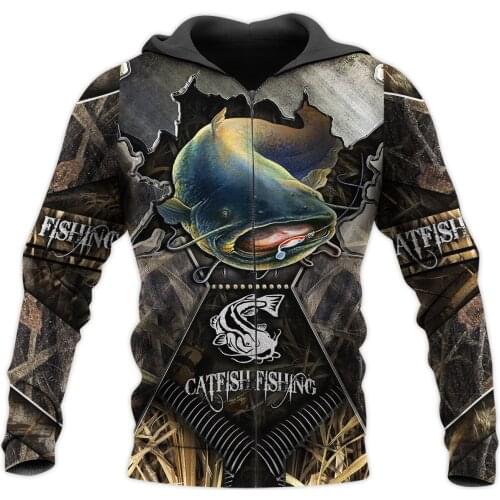 Beautiful Cool Catfish Fishing 3D Printed Unisex Deluxe Hoodie Sweatshirt Zip Pullover Casual Tracksuit Sudadera Hombre DW0332