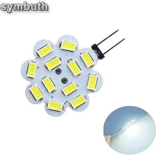DC 12V G4 Socket Bulb 2.4W 5730 SMD Chip Round Led Bi-Pin Lamp 12 Leds for Camping Spot Lamp Warm Cold White Street Lighting