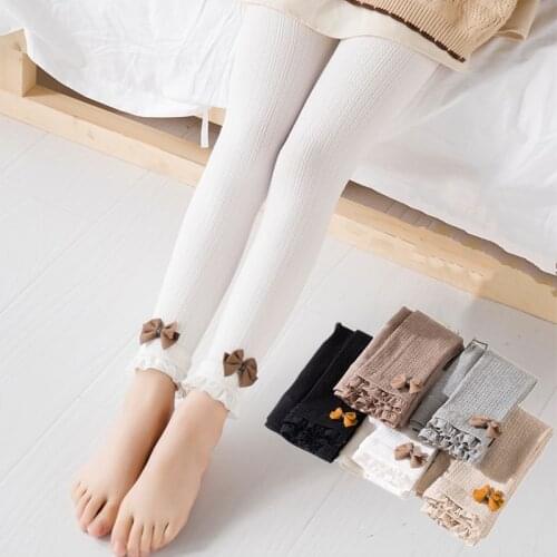 Baby Girl Leggings Autumn Pants Baby Pantyhose Child Toddler Pant Bow Cotton Knitting Trousers for Kids Infant Legging Spring
