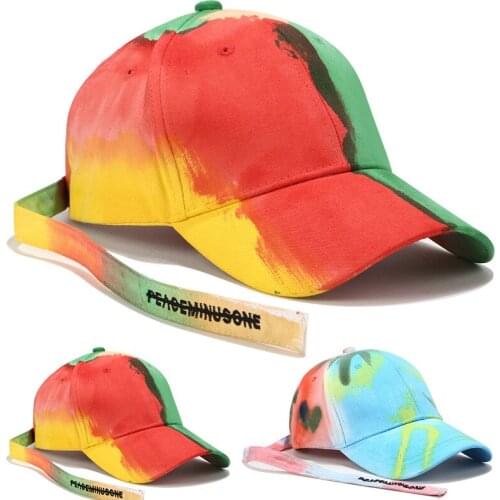 Summer Hat Tie-dye Baseball Caps men and women trucker hat color matching hat autumn and summer graffiti hats sunscreen caps