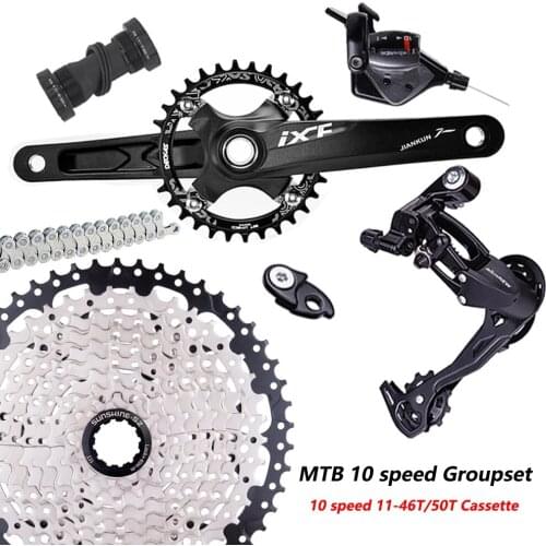 ZTTO MTB 10 Speed Groupset 1*10 speed Groupset Shifter Derailleur 10S 46T 50T HG Cassette for k7 10s chain chainring crank set