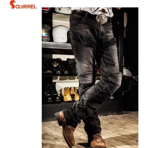 Motorcycle racing casual straight tube jeans pants Elastic Cloth cross country motocross riding elastic pants men and women