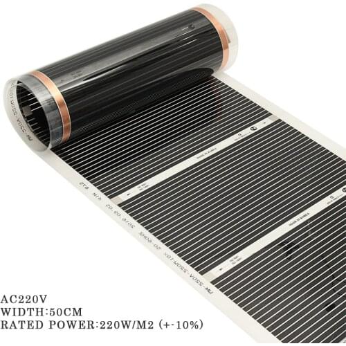 Far Infrared Underfloor Heating Film AC220V 220W/m2 Electric Floor Warm Mat Floor Heating Systems