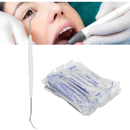 100pcs Disposable Dental Explorers Temporary Double Ends Probe Hook Pick Dental Tool