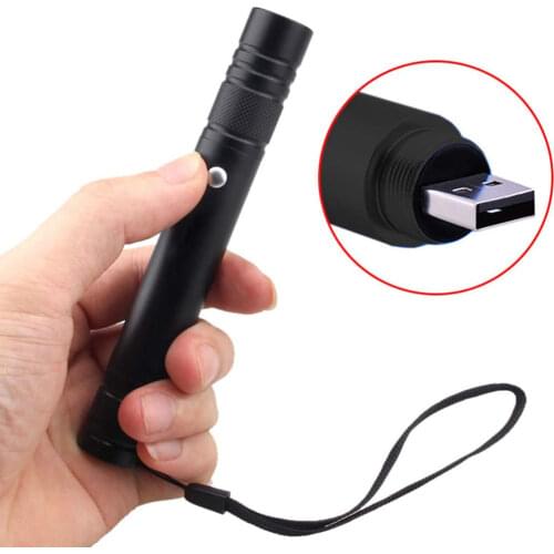Office/school USB Rechargeable Green Laser Pointer Pen 532nm Presenter ppt mini Flashlight Pocket Long Distance Visible Locator