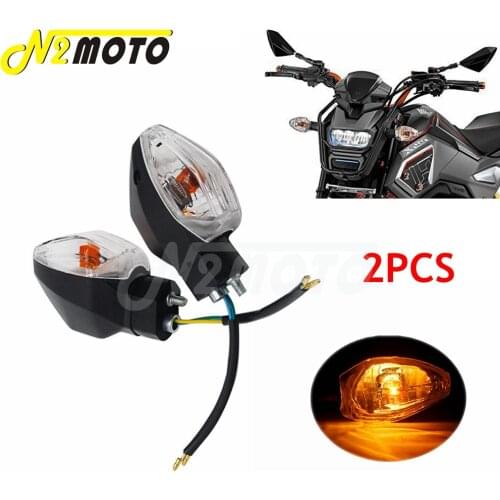 Pair Motorcycle Turn Signals Light E4 Mark 12V Bulb Lights Flashing Indicator Lamp For Honda Grom MSX 125 2017 2018 2019 2020