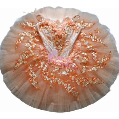 Adult professional ballet tutus classical ballet costume for women peach pink ballerina performance pancake tutu ballet dress