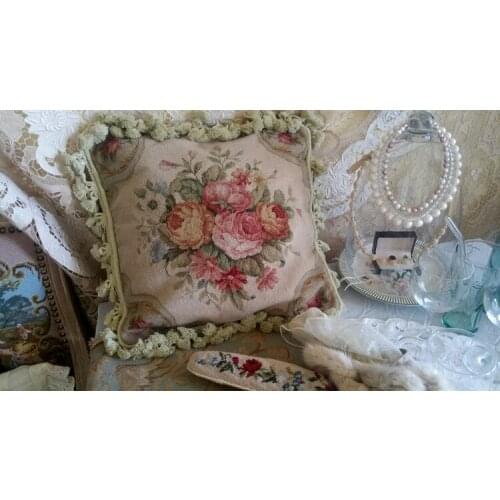 Needlepoint pillows [. New in December] All Wool Handmade Embroidery Cushion Cover