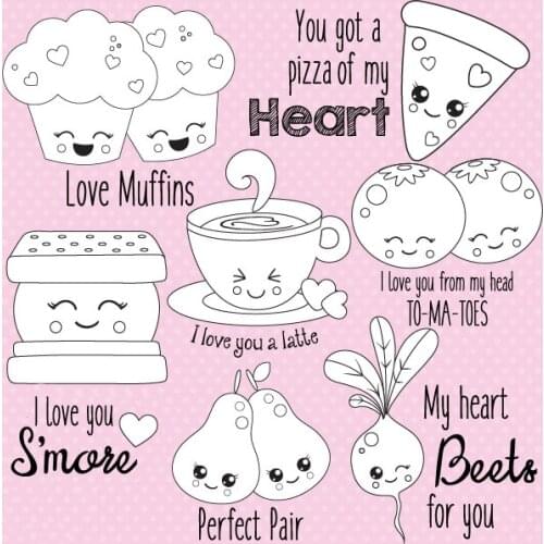 Love muffins couples Transparent clear stamp for DIY Scrapbooking/Card Making/Kids Christmas Fun Decoration Supplies
