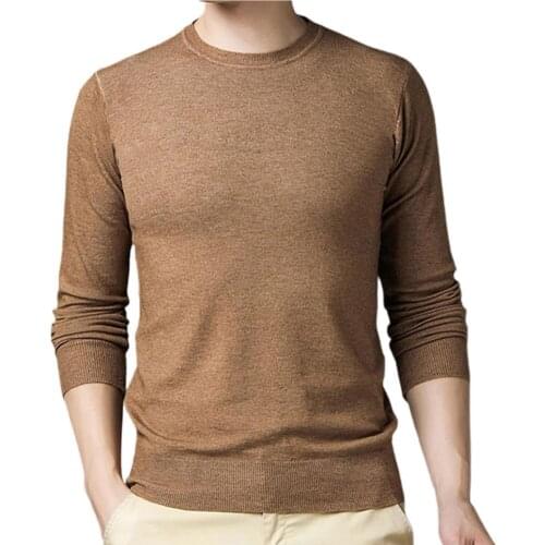 Mens sweatshirt Long Sleeve Pullover Simple O-Neck Slim Fit Bottoming Shirt for Autumn Winter Mens clothing