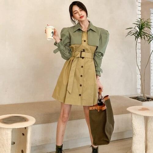 New arrival women fashion comfortable trench coat professional OL temperament Single breasted high quality long patchwork trench