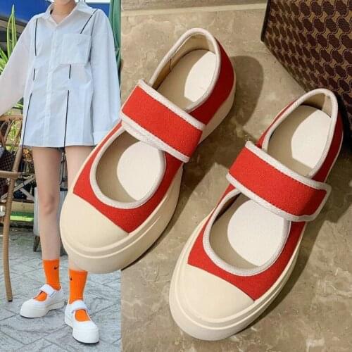 2021 Spring And Autumn Retro Flat Shoes Sponge Cake Thick-soled Mary Jane Big Toe Shoes Female Korean Shoes