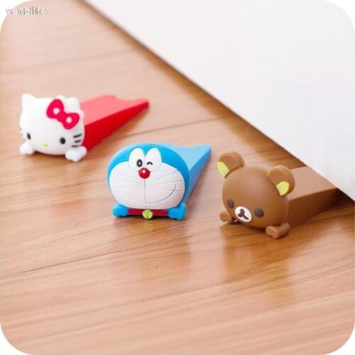 Vanzlife creative cartoon baby safety gate card splines children silicone doorstop door blocking door stopper