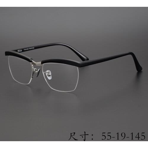 Vintage Titanium eyeglasses frame Tom Hardy Unique design half-rim glass big size women men original box case free shipping