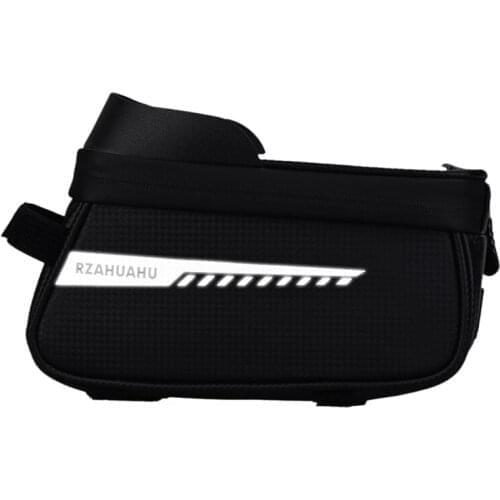 RZAHUAHU Waterproof Bike Bag Frame Front Top Tube Cycling Bag Reflective 6.5Inch Phone Case Contactscreen Phone Pannier