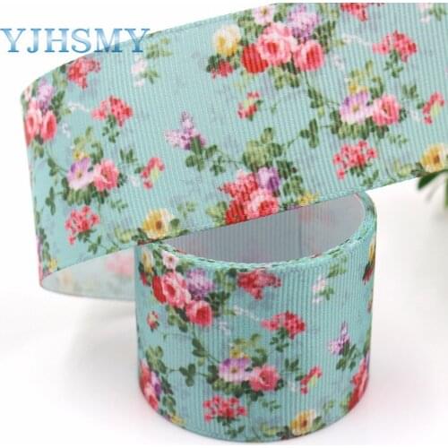 YJHSMY I-19112-336,10yards,38mm flower Ribbons Thermal transfer Printed grosgrain,Clothing accessories,DIY Handmade materials