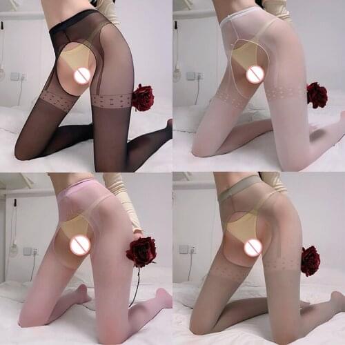 Women Sexy Pantyhose Lingerie Erotic Stockings Mesh Open Crotch Fishnet Magical Stocking Anti Hook Tights Gloss Smoothly Medias