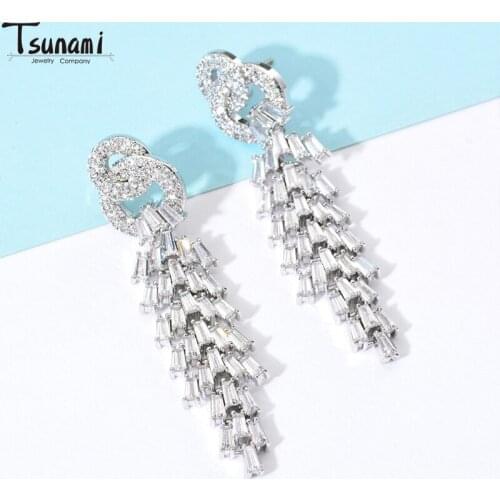 2021 Ins Fashion Trend Style Earrings Bling Zircon Stone Earrings For Women Popular Wedding Earring Jewelry Gifts