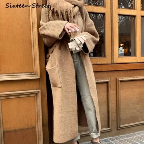 High Quality Wool Oversized Cardigan Women Elegant Vintage Harajuku Sweater Female Long Sleeve Y2k Korean Fashion Clothing 2021