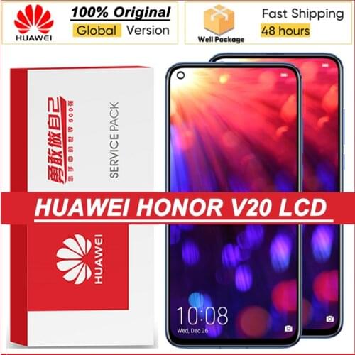 100% Original 6.4'' Display with frame for Huawei View 20 LCD Touch Screen Digitizer Assembly V20 LCD Repair Parts