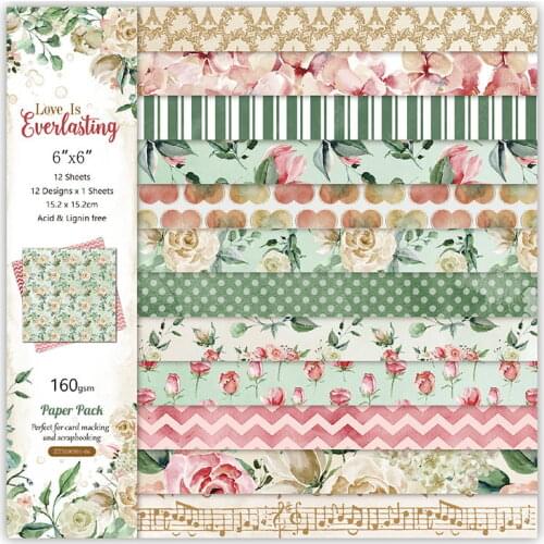 12 Sheets love is everlasting Scrapbooking Pads Paper Origami Art Background Paper Card Making DIY Scrapbook Paper Craft