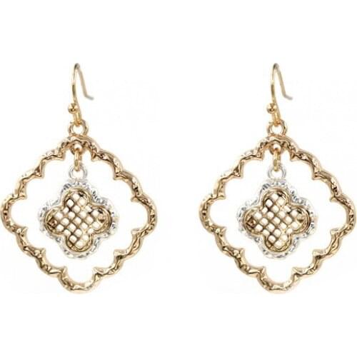 2018 New personality flower Retro geometric frosting Rays Drop Earrings for Women Christmas Gift