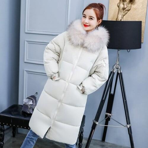 2018 Polyester Zipper Wide-waisted Full Flocking Direct Selling Limited Winter Long Student Cotton-padded Clothes Loose