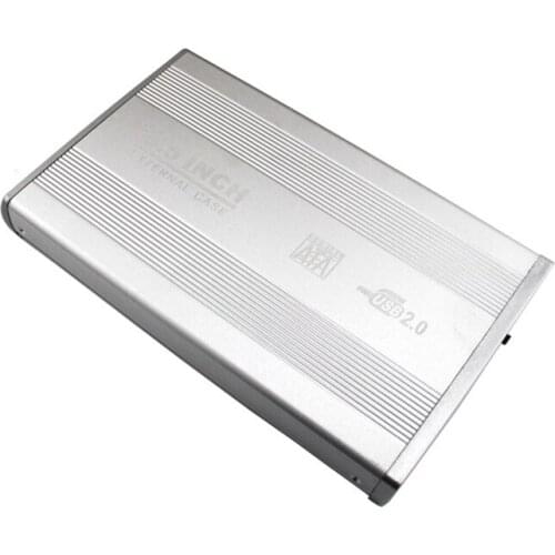 3.5 inch USB 2.0 SATA External HDD HD Hard Drive Enclosure Case Cover Box Silver Color