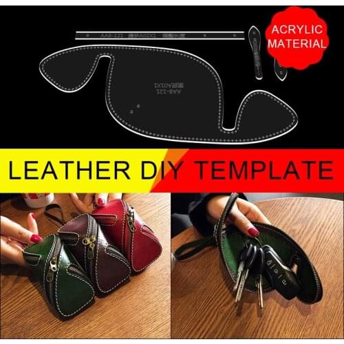 DIY Acrylic Mold Cardboard Version Type Coin Purse Car Key Bag Zipper Creative Storage Bag Handmade Leather Template