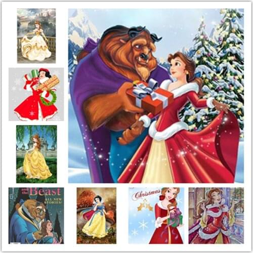 5D DIY Diamond Painting Disney Beauty and The Beast Cross Stitch Kits Diamond Embroidery Full Mosaic Home Decor Christmas Gift