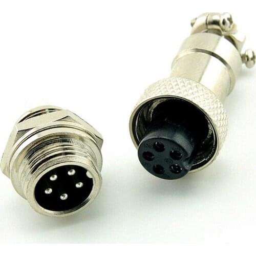 Free Shipping 20pair Male & Female Diameter 12mm Wire Panel Connector GX12 5P GX12-5 M12 circular connector Socket Plug