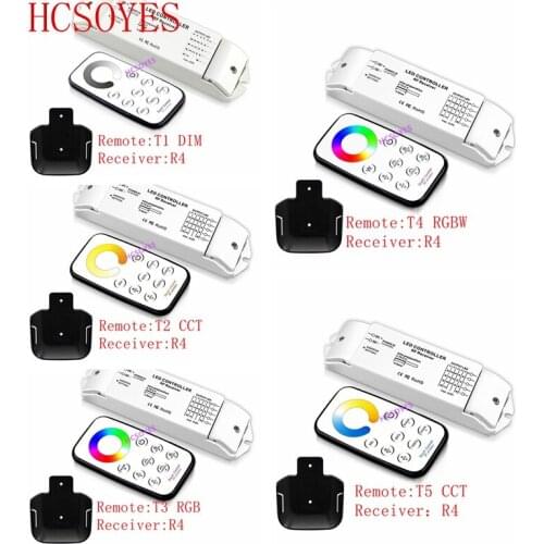 Bincolor T1/T2/T3/T5+R3 mini RF wireless remote led dimming/CCT/RGB/CW NW WW led dimmer Receiver controller DC12V-24V for strip