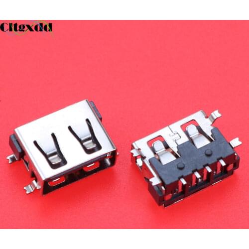Cltgxdd 1PCS USB Port 2.0 Type A Female 4Pin SMT 4 Feet Flat 180 Degree Crimping Charge Plug Socket Jack Connector Wire Adapeter