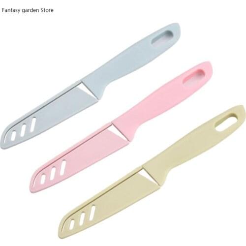 Candy Color Fruit Knife Stainless Steel Fruit Peeling Knife Portable Kitchen Knife Kitchen Gadget Nordic Color Knife gadget