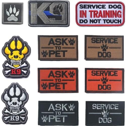 K9 Dog Trainning Embroidery Patch Armband Badge Military Decorative Sewing Applique Embellishment Tactical Patches