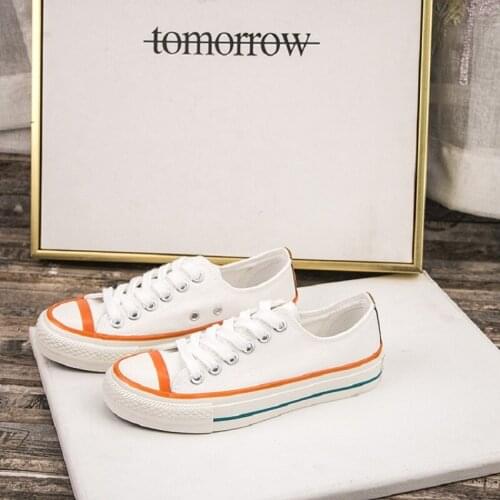 Womens canvas shoes two-color scalp casual womens shoes classic 2019 new vulcanized canvas flat shoes basic models