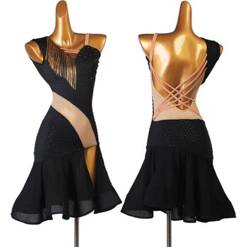Latin Dance Costume Sexy Backless Tassel Dresses Customized Competition Wear Women/Girls Samba Performance Clothes YS2239