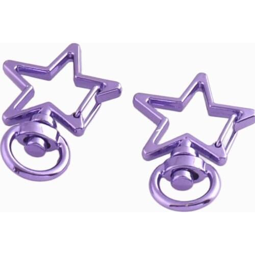 6pcs Metal Star Swivel Clasp Trigger hook Star Clasps Clip Snap Hook Key Chain Ring Lanyard Craft Bag Parts Pick Outdoor DIY Bag