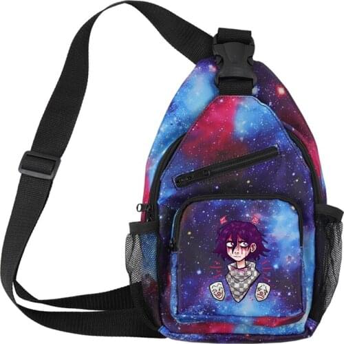 Kokichi Ouma Horan Fashion Mens Casual Outdoor Shoulder Bag Sling Chest Pack Canvas Sports Travel Crossbody Waist Bags