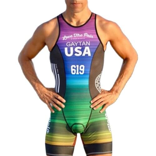 Love The Pain Men sleeveless skinsuit Triathlon cycling jersey Maillot ciclismo clothing go pro mtb jersey mujer Running clothes