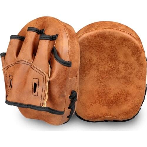 MMA Martial Thai Kick Pad Retro Color Hand Target Kit Brown Karate Training Mitt Focus Punch Pads Sparring Boxing Punching Bags