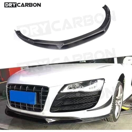 Carbon Fiber Front Lip Spoiler Apron for Audi R8 V8 V10 Coupe Convertible 2008 - 2015 FRP Head Bumper Shovel Cover Car Styling