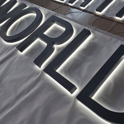 Personalized matt backlit black led channel letter storefront durable removable