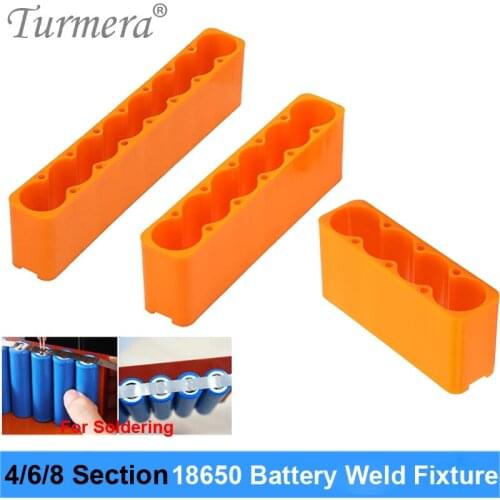 Turmera 18650 Battery Soldering Fixture Plastic Holder 4 6 8 Sections for Diy Batteries Packs Soldering Use in Screwdriver Drill