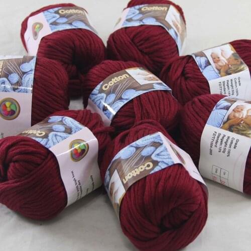 Sale 8Ball x 50g Super Soft Pure Cotton Chunky Shawl Hand Knitting Yarn Scarves Shawls 42236 Ruby Red
