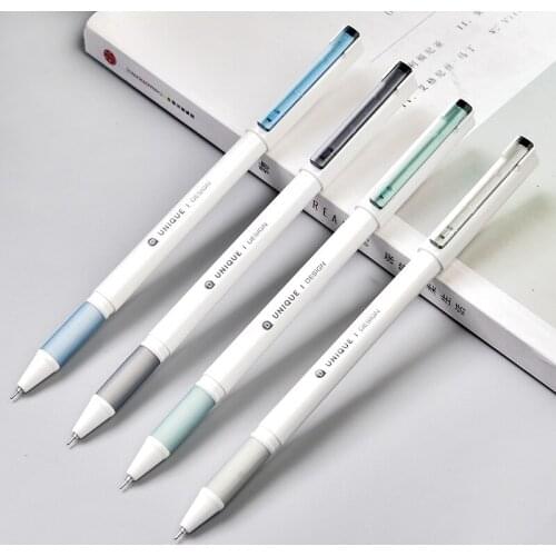 12pcs/lot Deli 0.5mm Gel Pen Simple Style Needle Pen for School Office Stationery Cute Korean Style Black Ink Pen