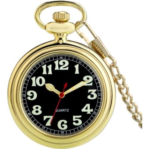Noctilucent Fluorescent Open Face Arabic Numerals Quartz Pocket Watch Chain Luminous Pendant Jewelry Clock Gifts Men Women Kids