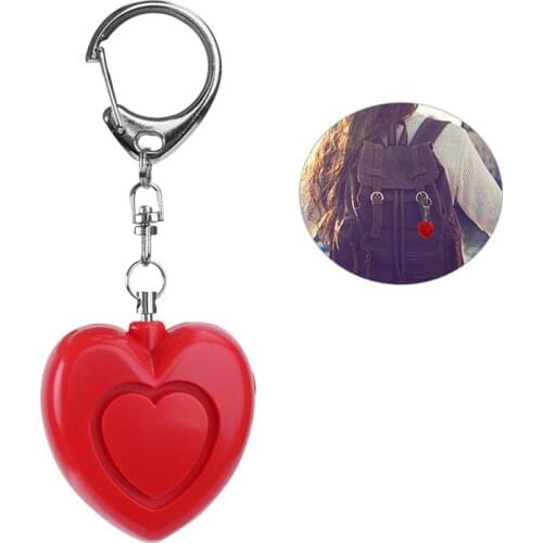 Heart shaped Self Defense Alarm 125DB Security Protect Alert Scream Loud with Led Light Personal Protection For Girl Mothers Day