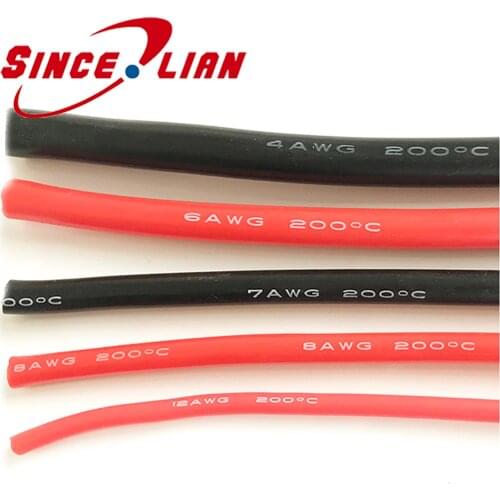 Silicone Line 2AWG 4 6 8 10 12 14 16 22AWG 24AWG 26AWG 30AWG Battery Line Heatproof Soft Silicone Silica Gel Wire